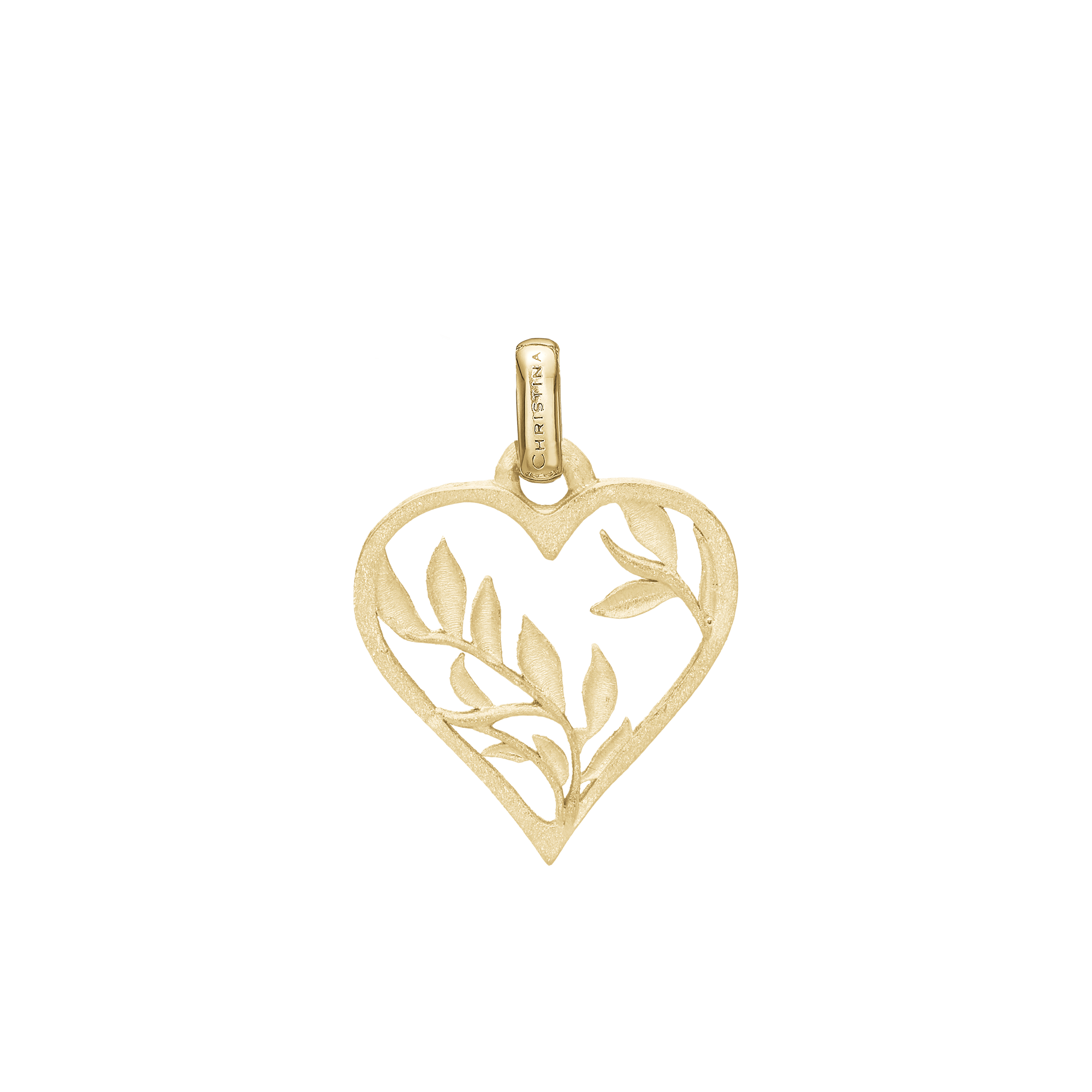 NatWatche Love Earring Pendant - Satin Gold Plated Sterling Silver