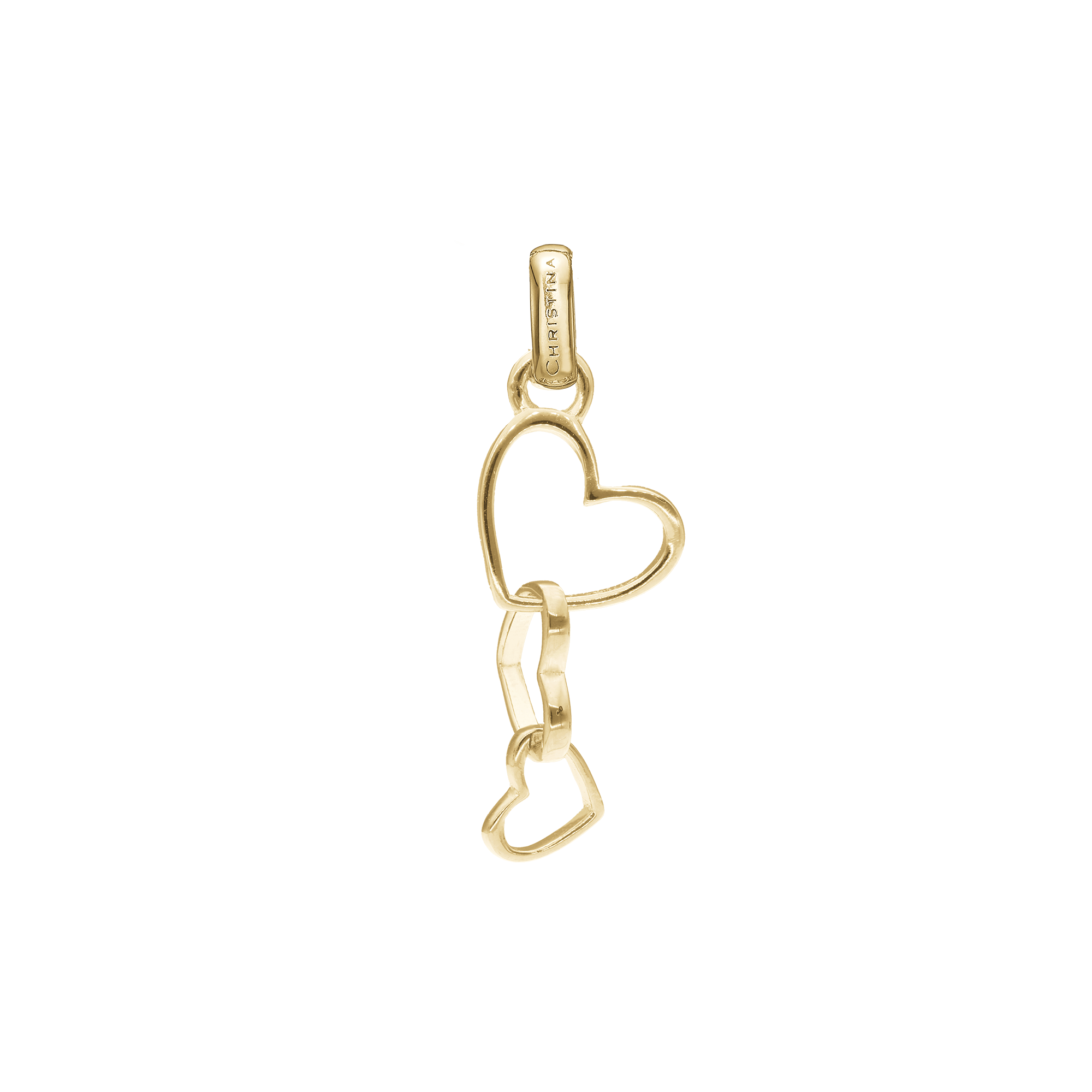 Dancing Love Earring Pendant - Polished Gold Plated Sterling Silver