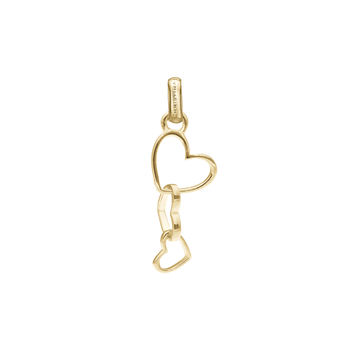 Dancing Love Earring Pendant - Polished Gold Plated Sterling Silver
