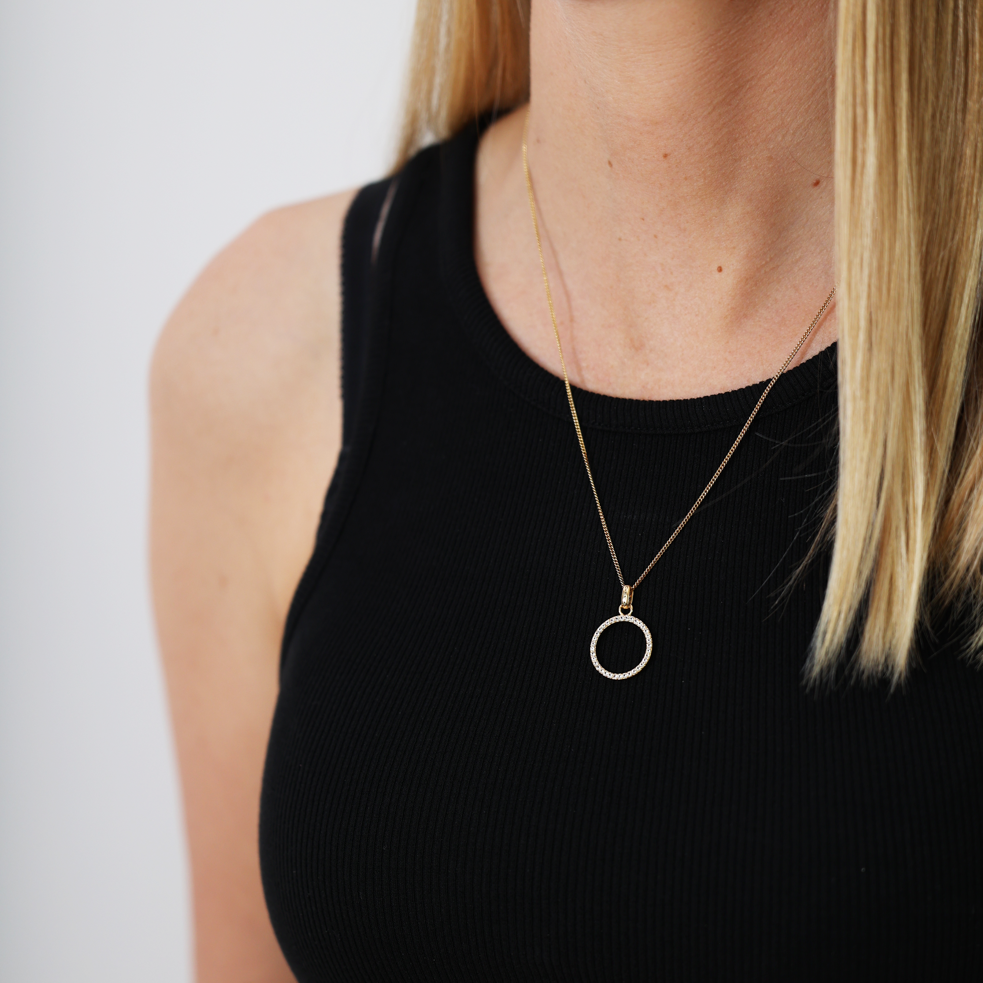 Big Topaz Circle Earring Pendant - CHRISTINA