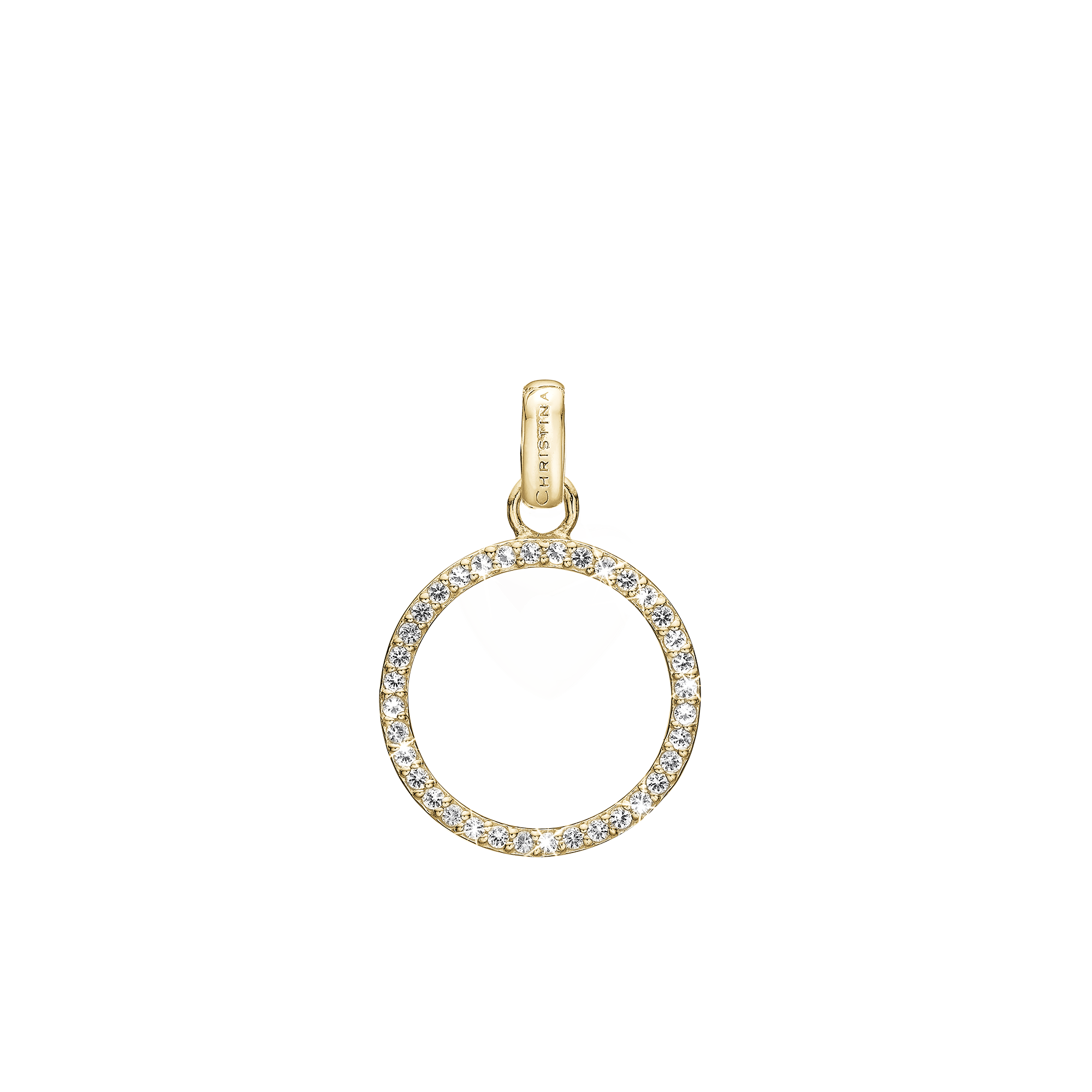 Big Topaz Circle Earring Pendant - CHRISTINA