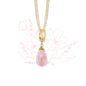 Necklace m Rosa Quartz drop  Gold Plated