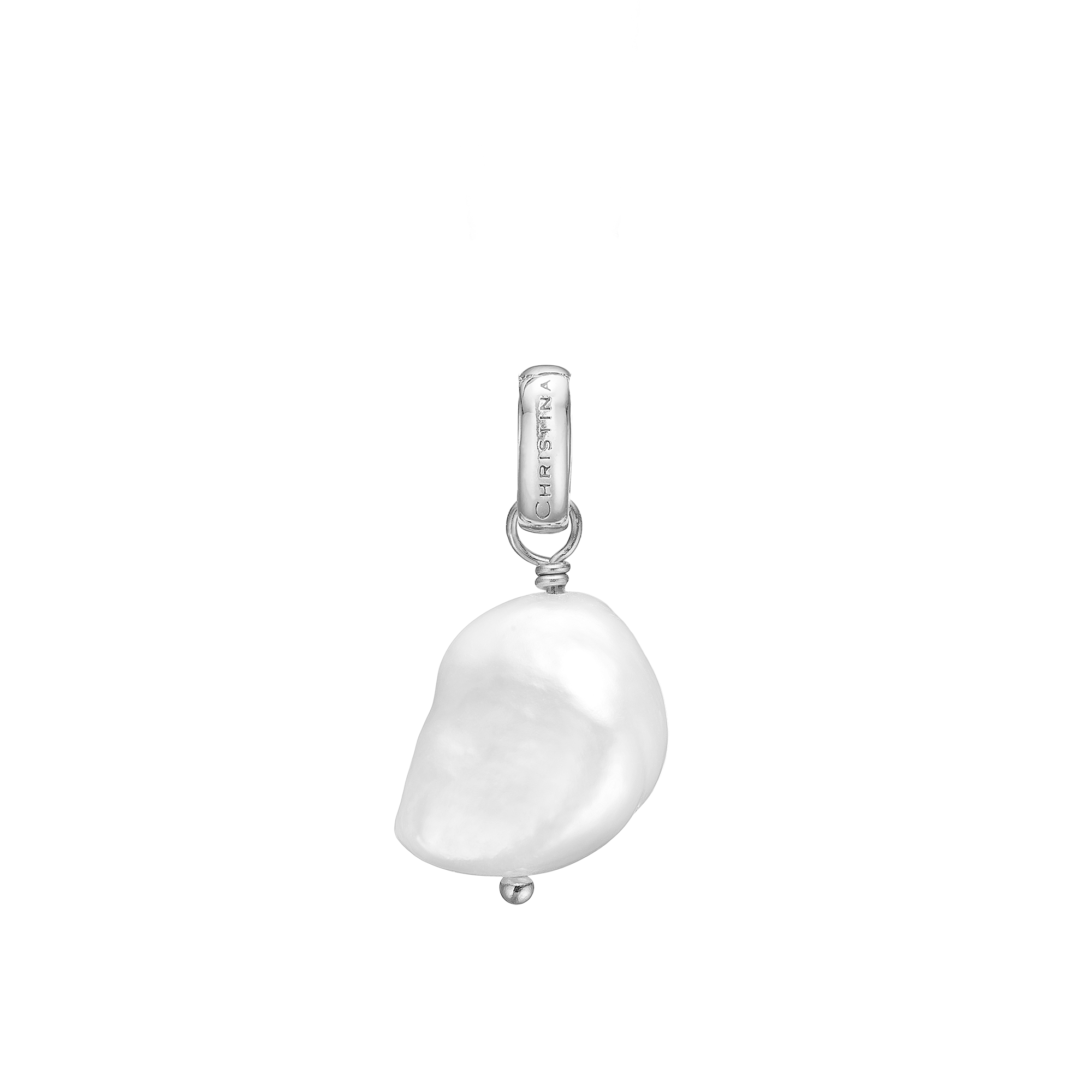 Pearl dream Earring Pendant - Polished Sterling Silver with 1 Perle