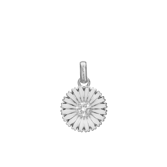 Marguerite CZ Ø15mm Earring Pendant - Sterling Silver with 7 Cubic Zirkonia