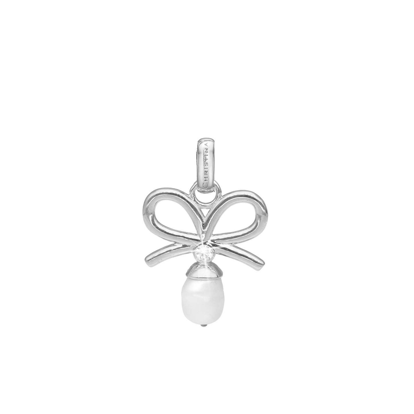Celebrate Earring Pendant - Polished Sterling Silver with 1 Ferskvandsperle
