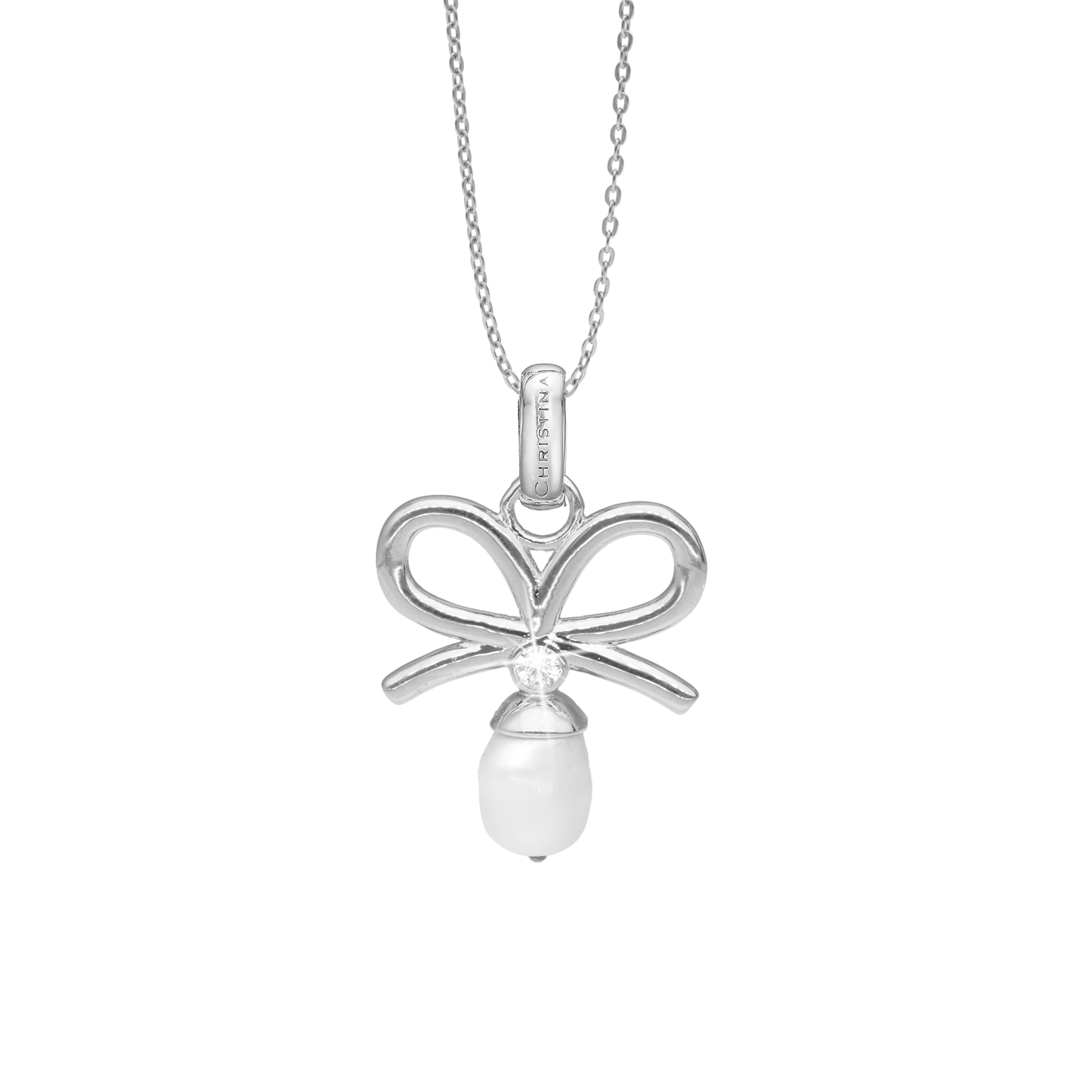 Celebrate Earring Pendant - Polished Sterling Silver with 1 Ferskvandsperle