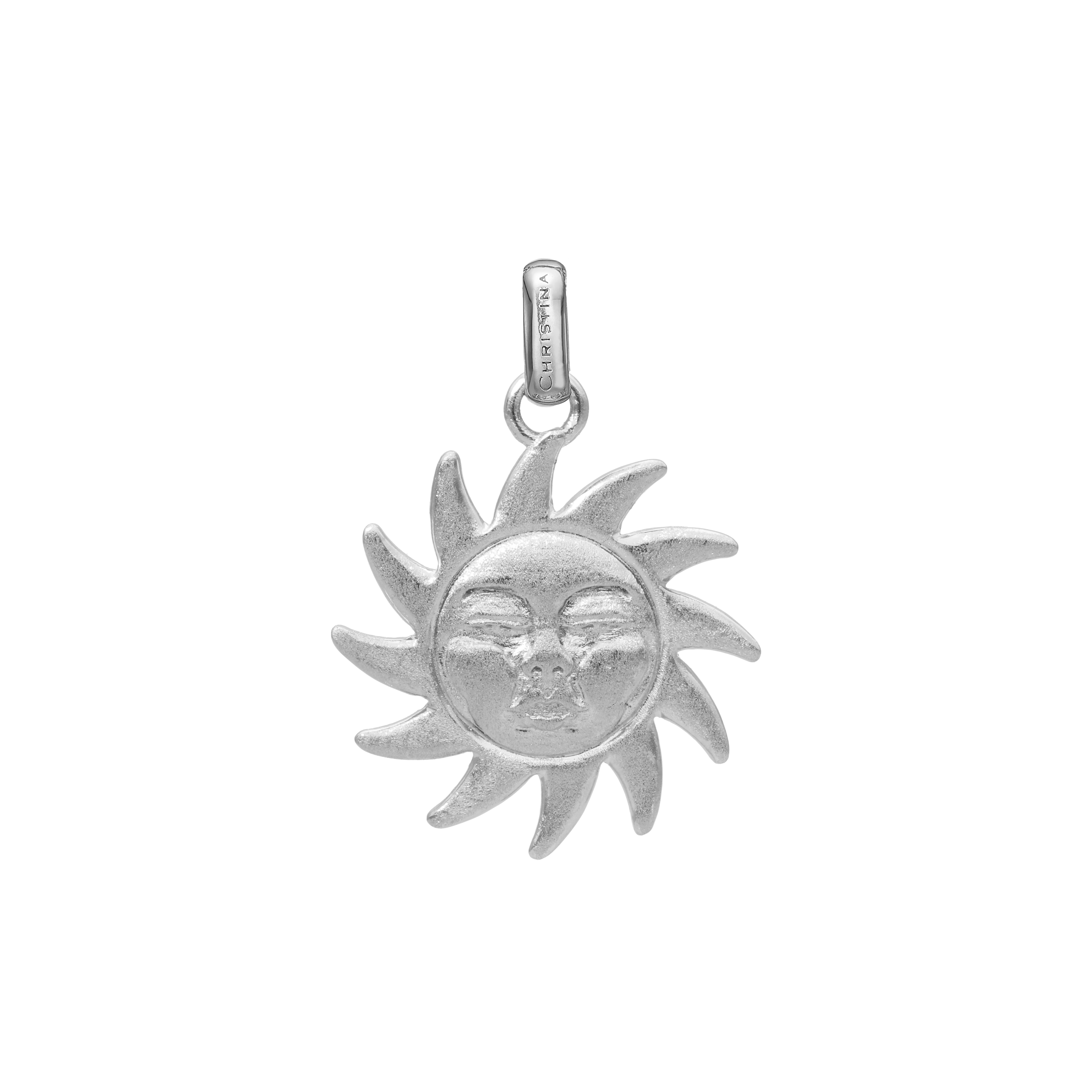 Glowing Sun Earring Pendant - Matte Sterling Silver