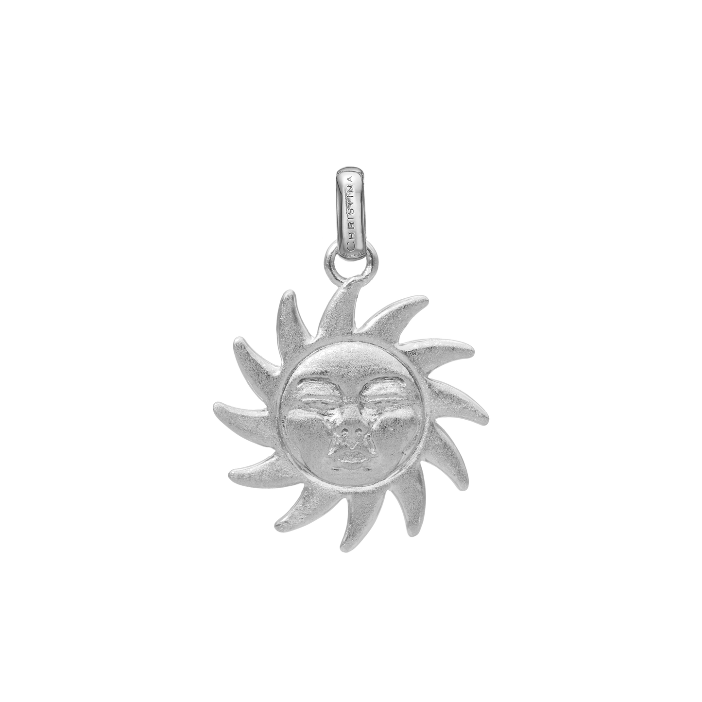 Glowing Sun Earring Pendant - Matte Sterling Silver