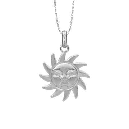 Glowing Sun Earring Pendant - Matte Sterling Silver