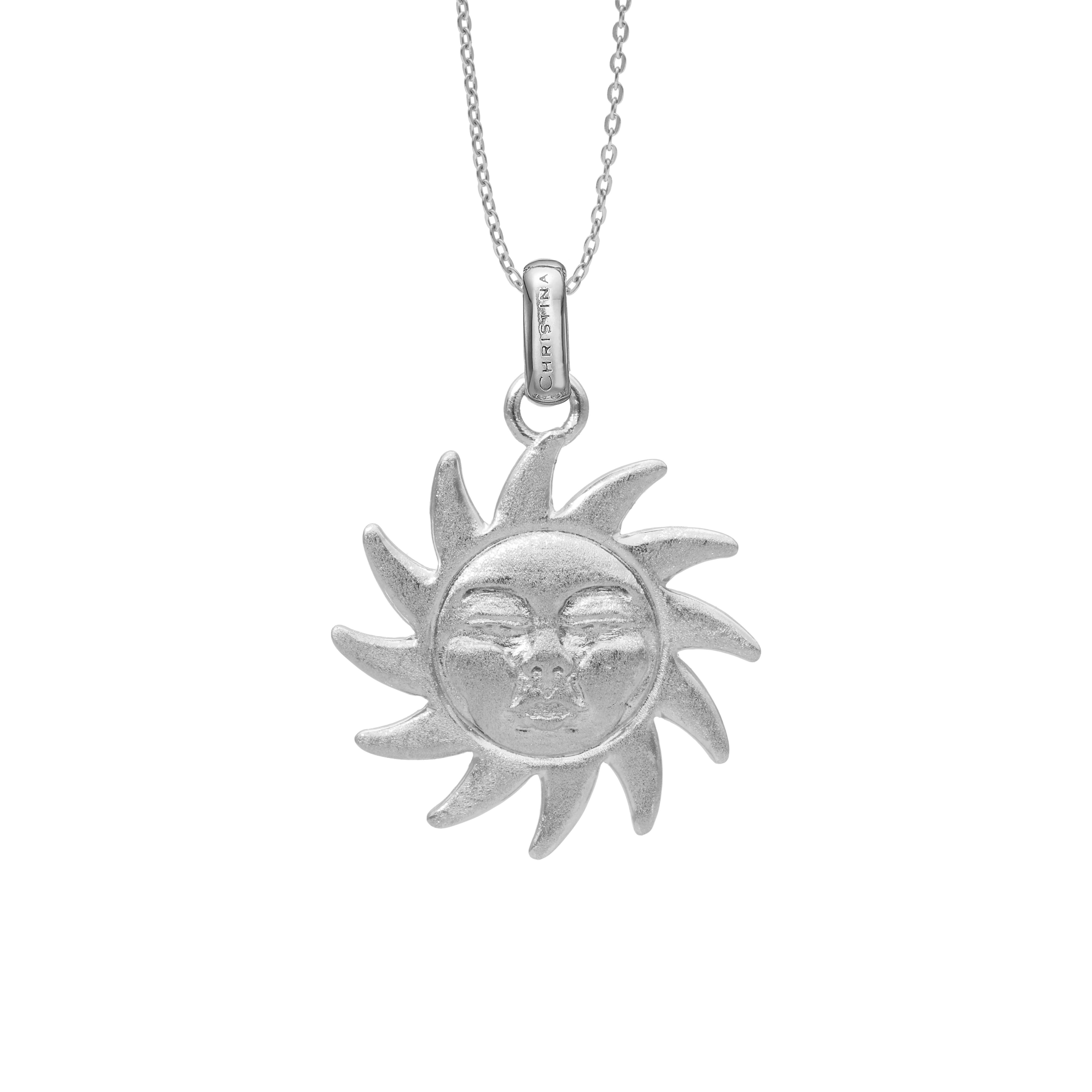 Glowing Sun Earring Pendant - Matte Sterling Silver