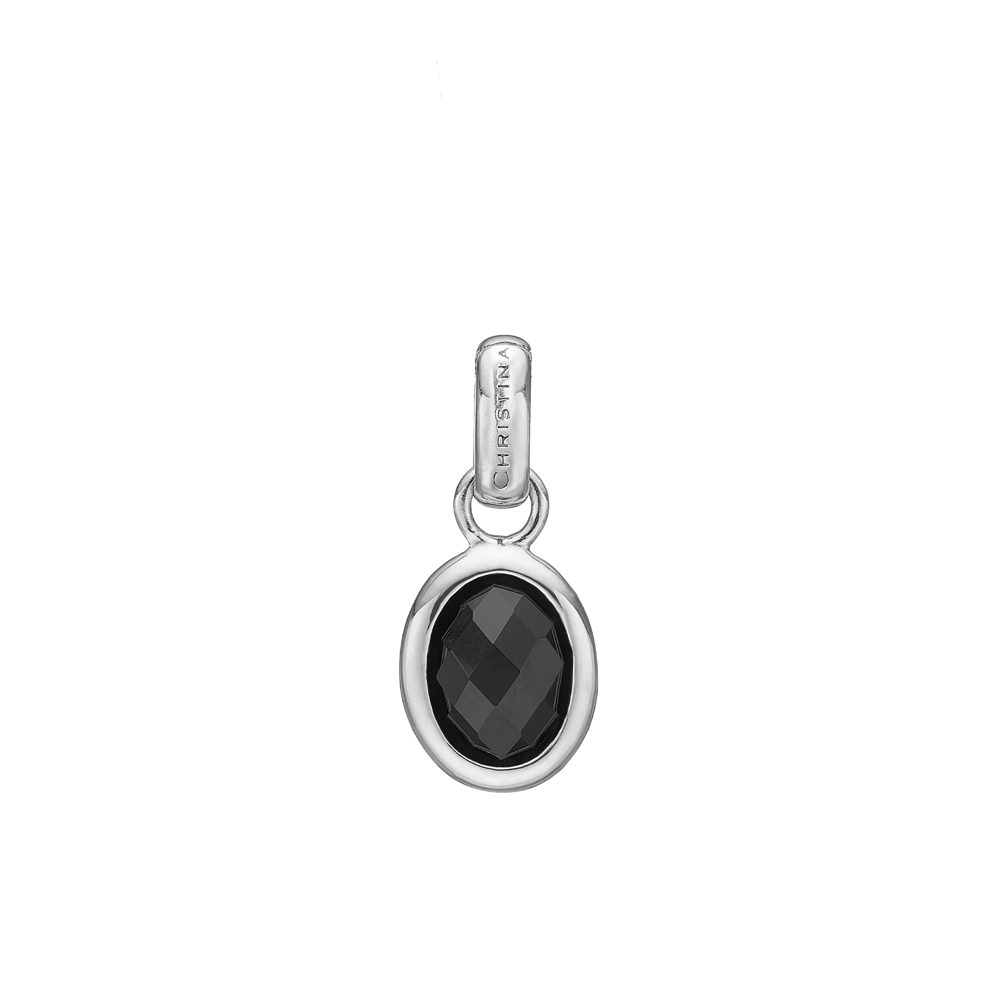 Onyx Dream Earring Pendant - Polished Sterling Silver with 1 Onyx