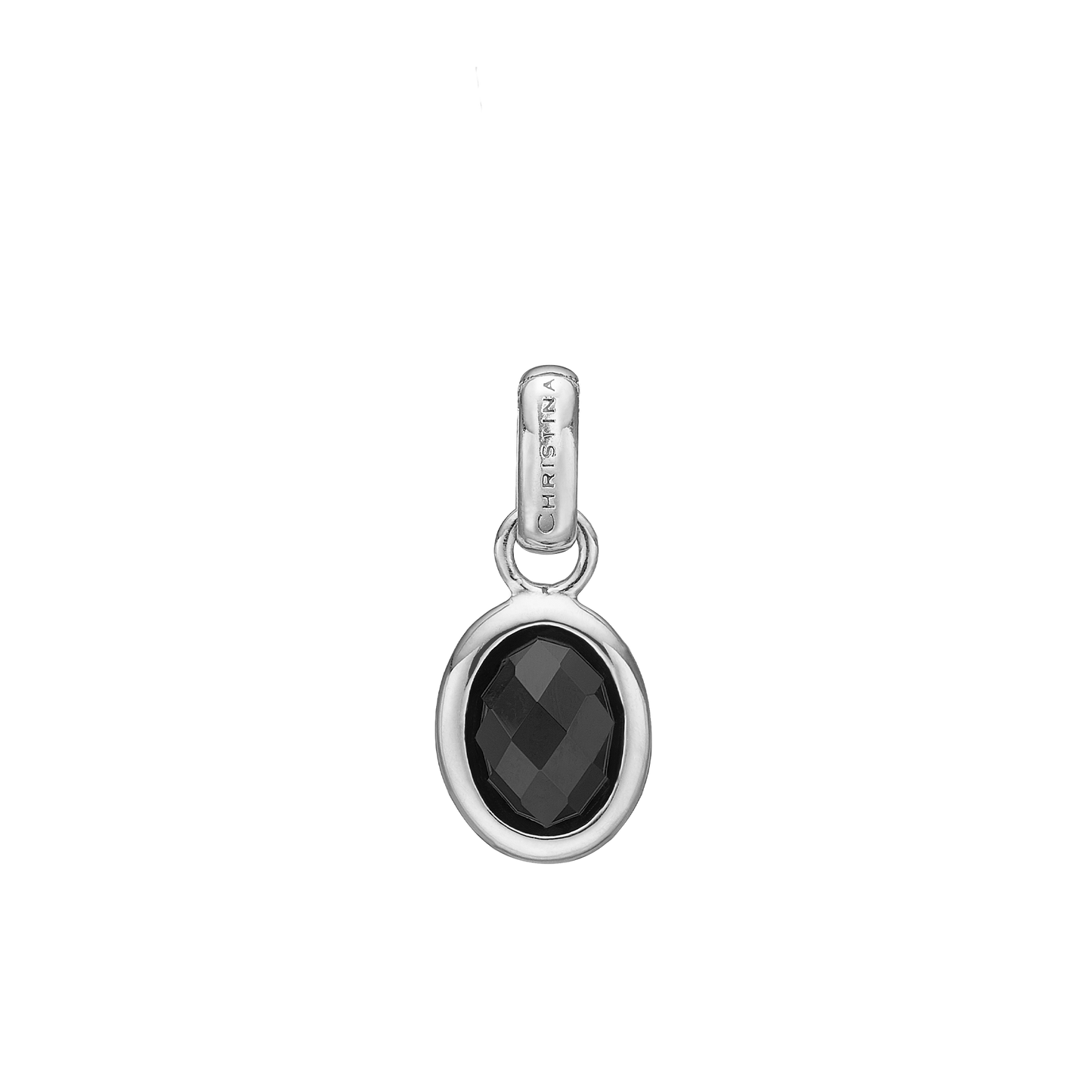 Onyx Dream Earring Pendant - Polished Sterling Silver with 1 Onyx