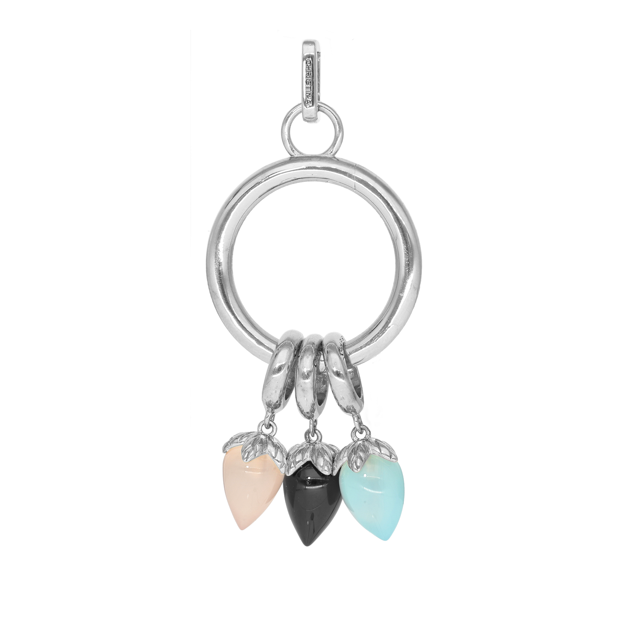 Collectors Oval Earring Pendant - Polished Sterling Silver