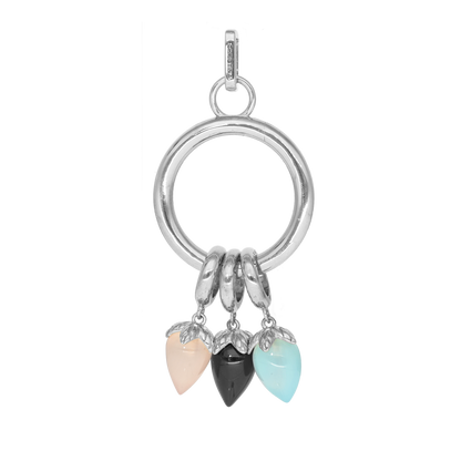 Collectors Oval Earring Pendant - Polished Sterling Silver