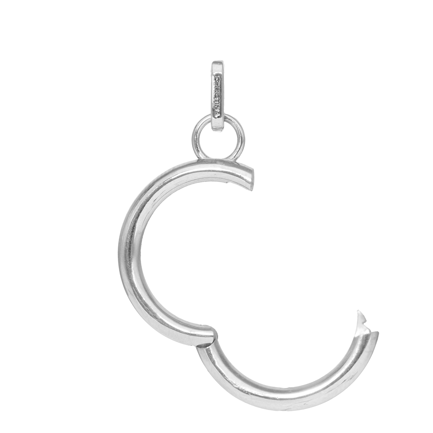 Collectors Oval Earring Pendant - Polished Sterling Silver