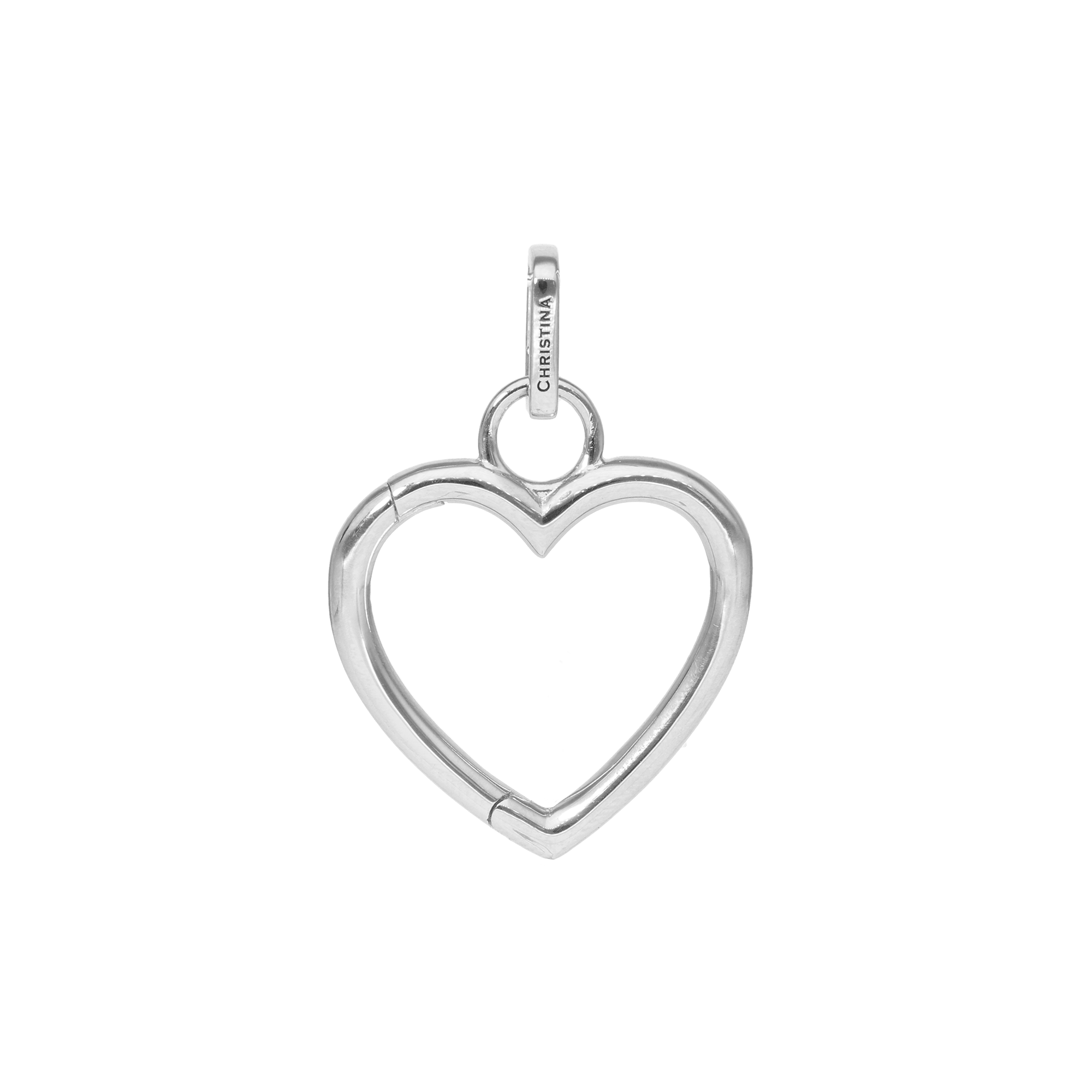 Collectors Heart Earring Pendant - Polished Sterling Silver