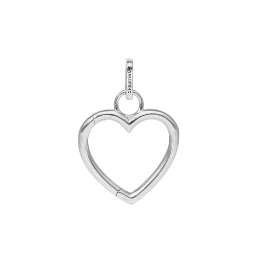 Collectors Heart Earring Pendant - Polished Sterling Silver