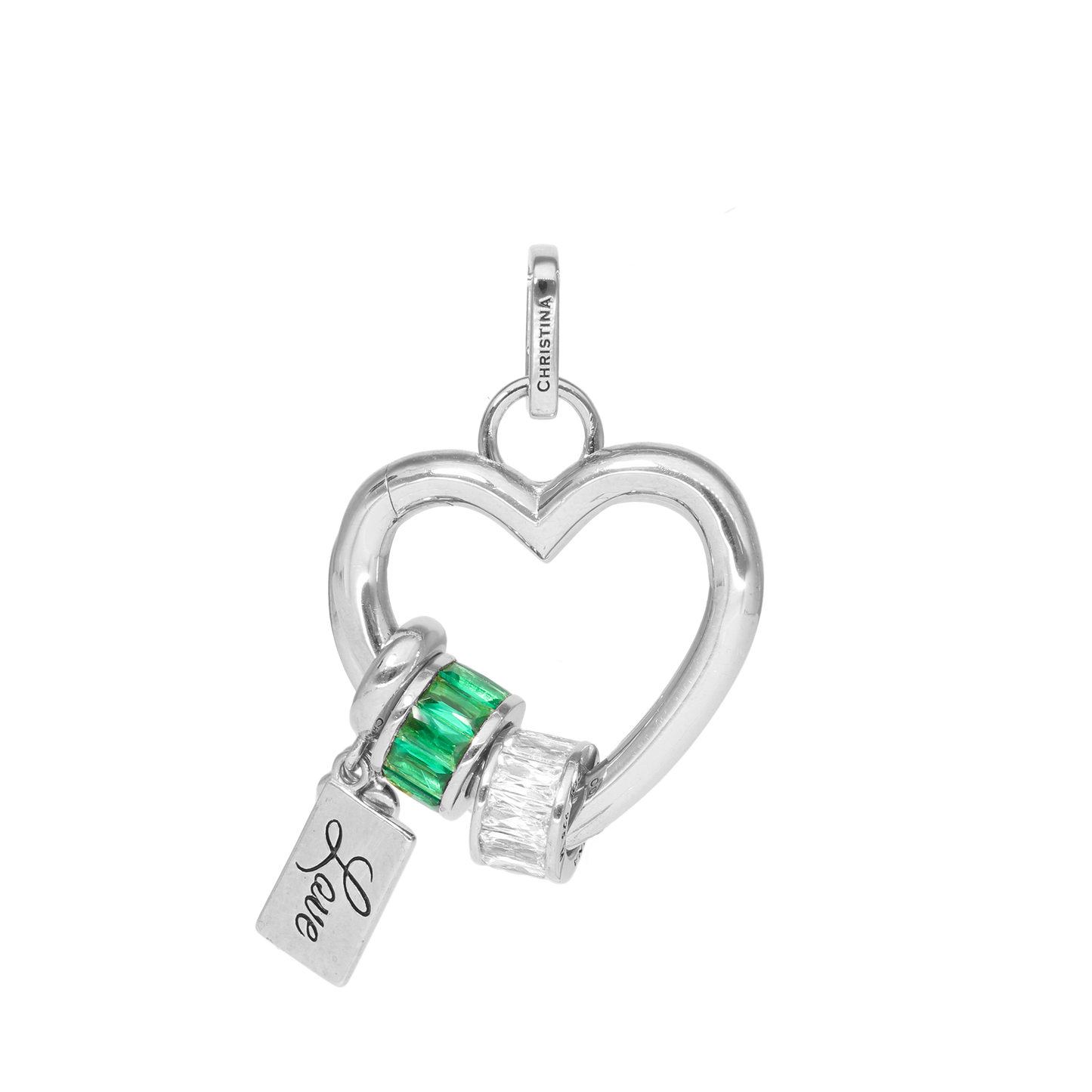 Collectors Heart Earring Pendant - Polished Sterling Silver