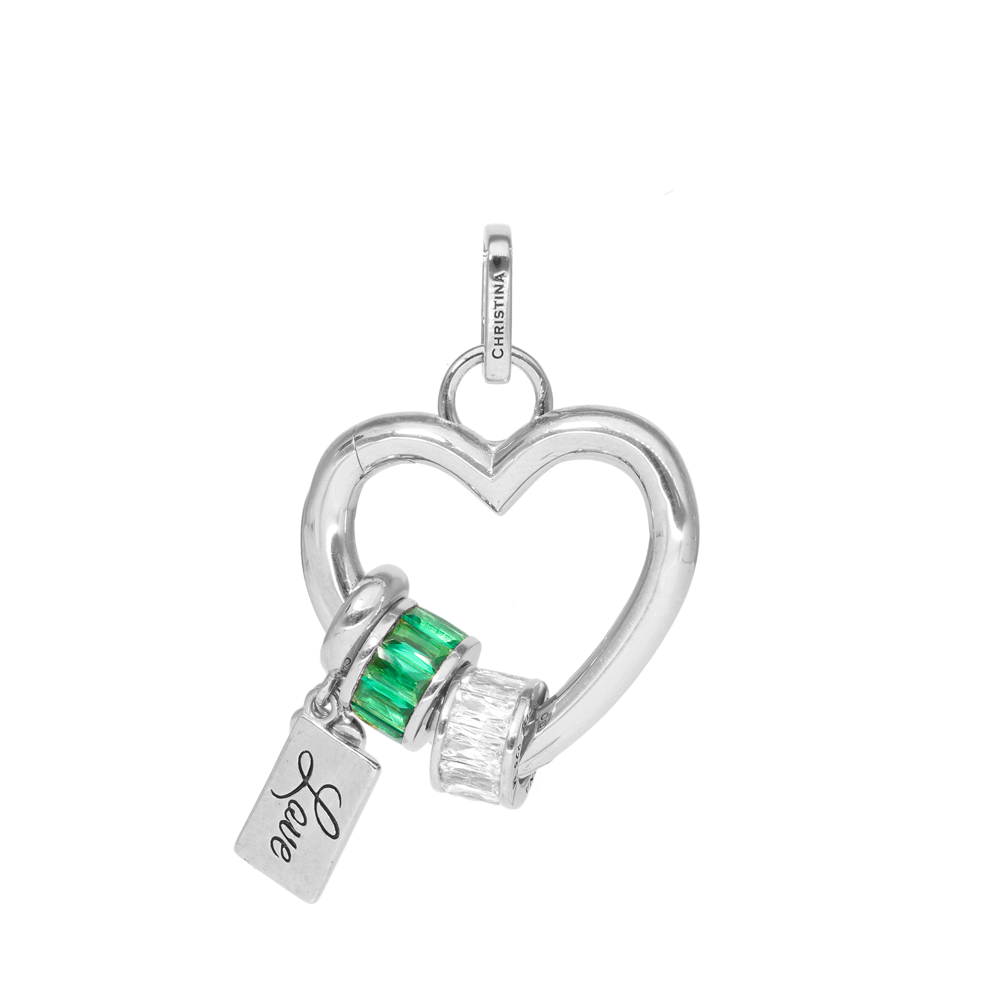 Collectors Heart Earring Pendant - Polished Sterling Silver