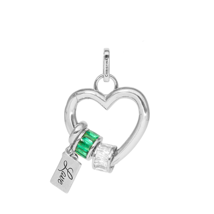 Collectors Heart Earring Pendant - Polished Sterling Silver