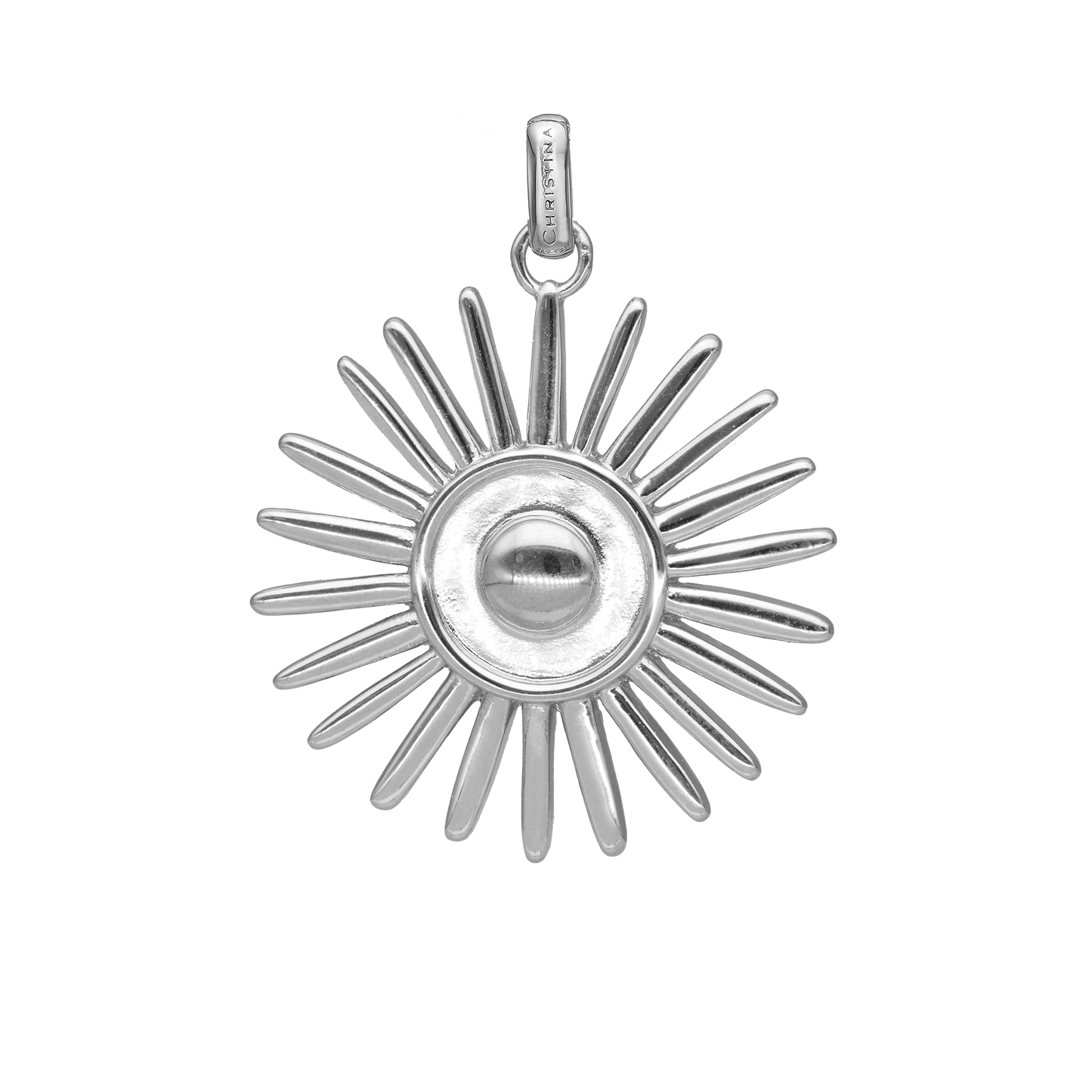 Sunshine Earring Pendant - Polished Sterling Silver