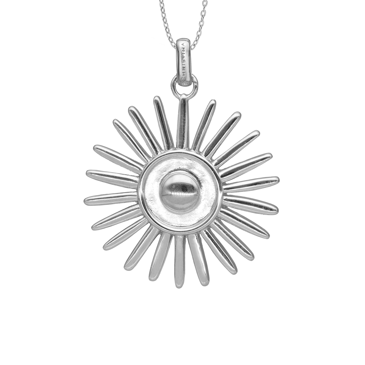 Sunshine Earring Pendant - Polished Sterling Silver