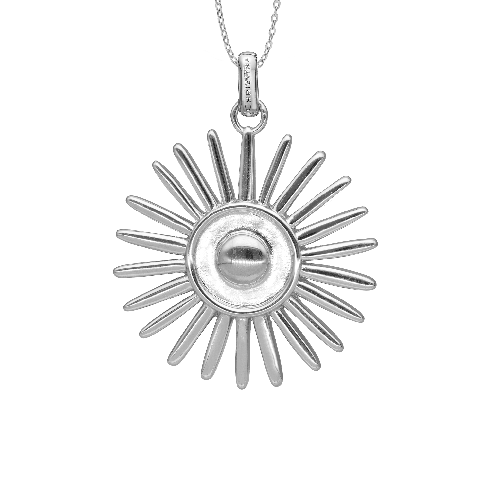 Sunshine Earring Pendant - Polished Sterling Silver