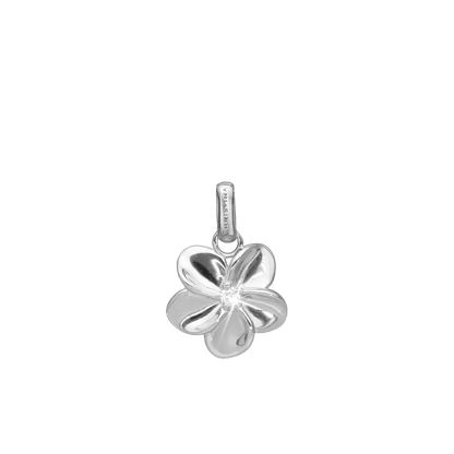 Flower Bouquette Earring Pendant - Polished Sterling Silver with 1 Cubic Zirkonia
