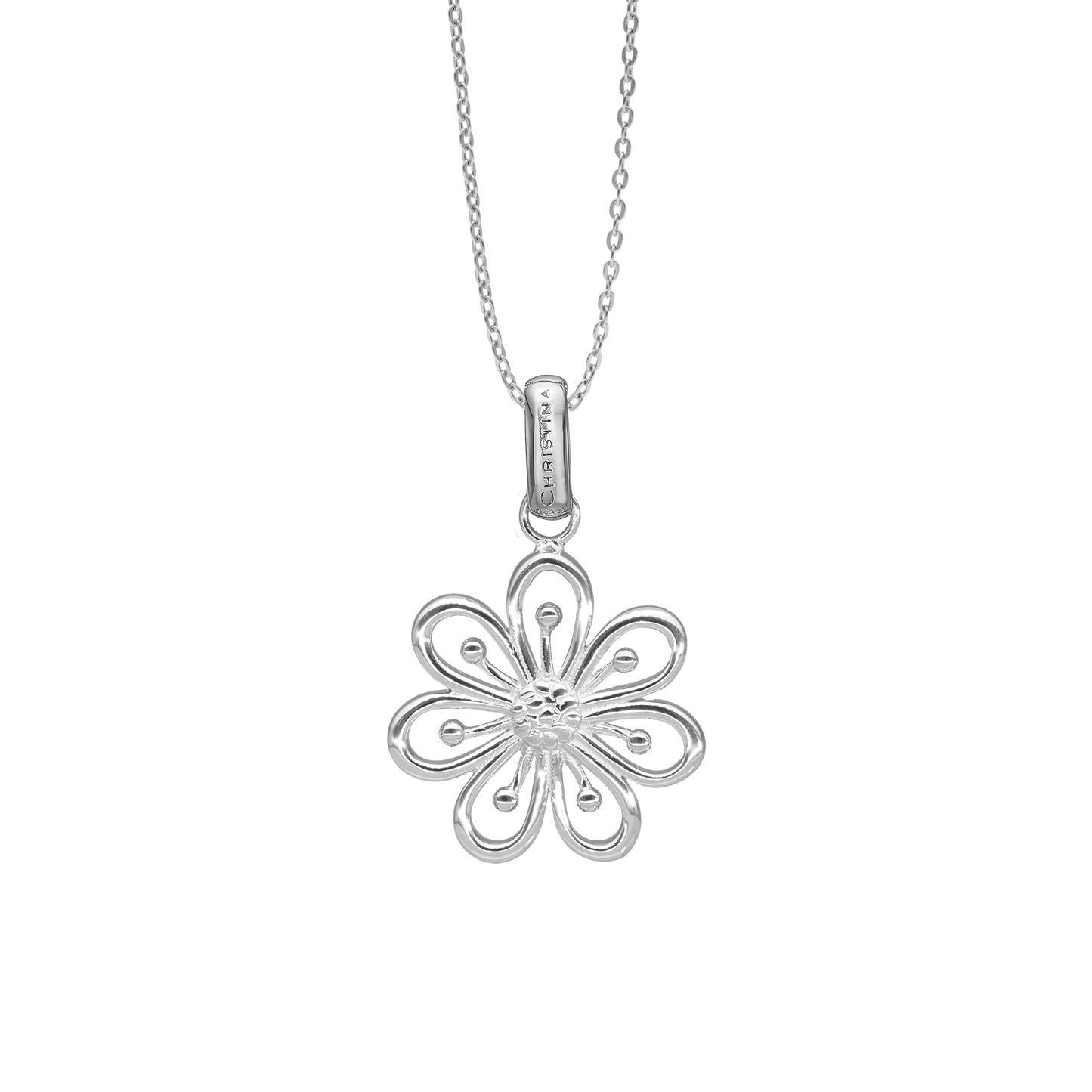 Flower Heaven Earring Pendant - Polished Sterling Silver