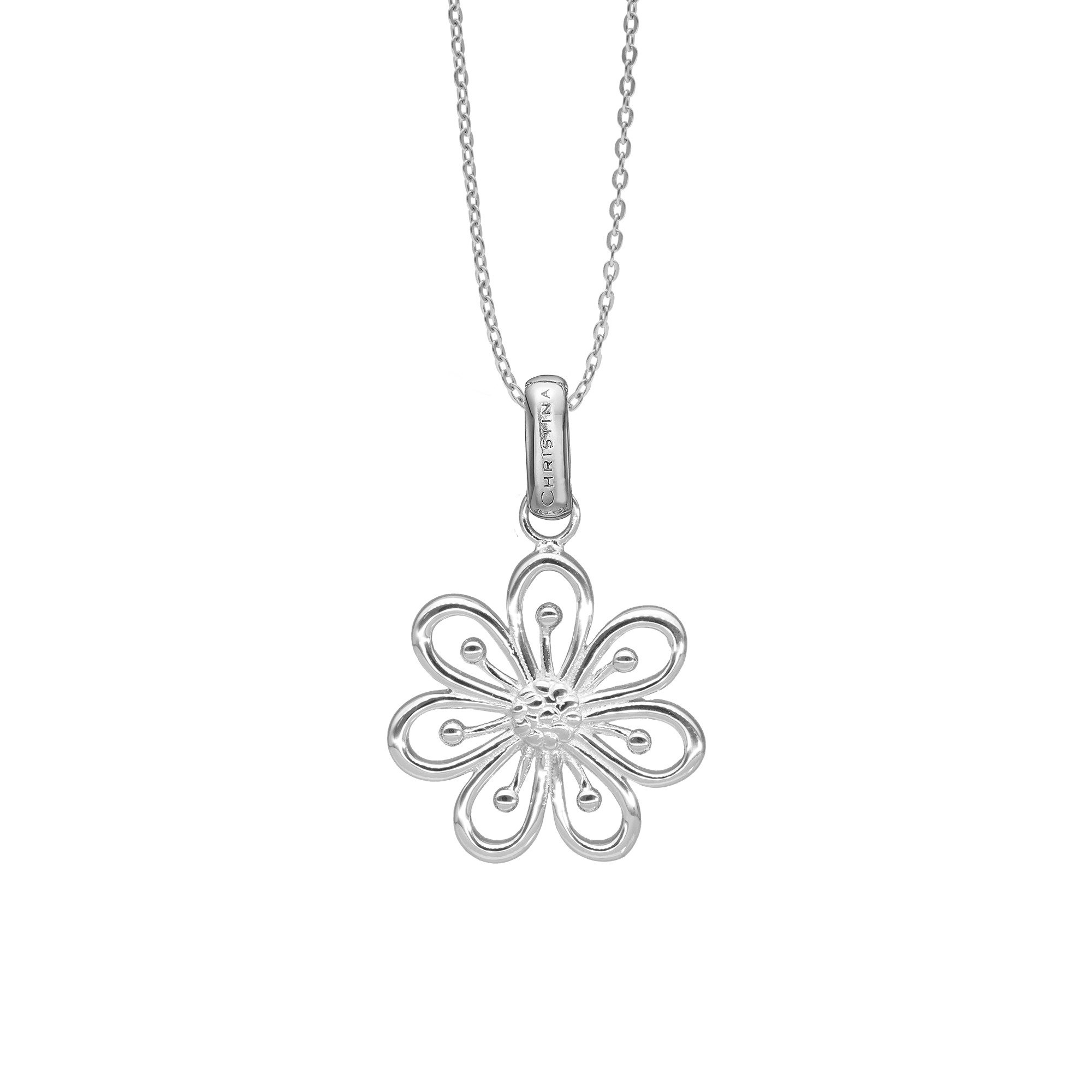 Flower Heaven Earring Pendant - Polished Sterling Silver