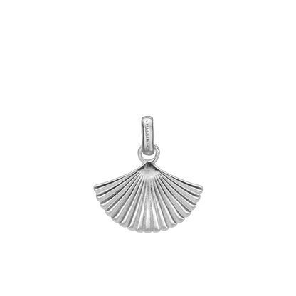 Fan Earring Pendant - Polished Sterling Silver