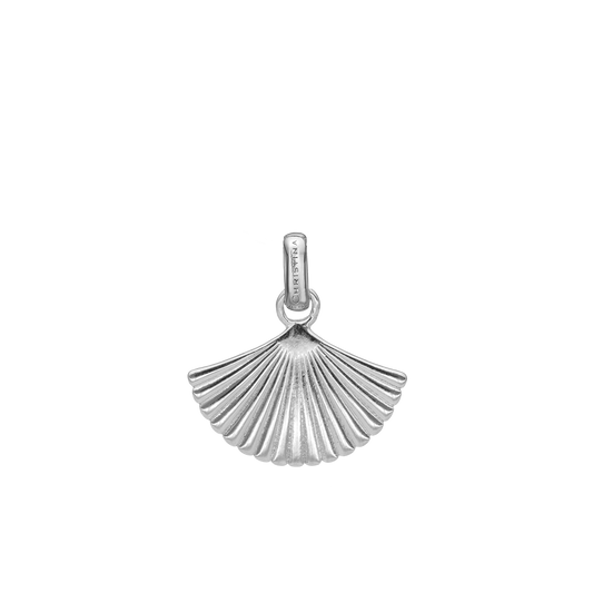 Fan Earring Pendant - Polished Sterling Silver