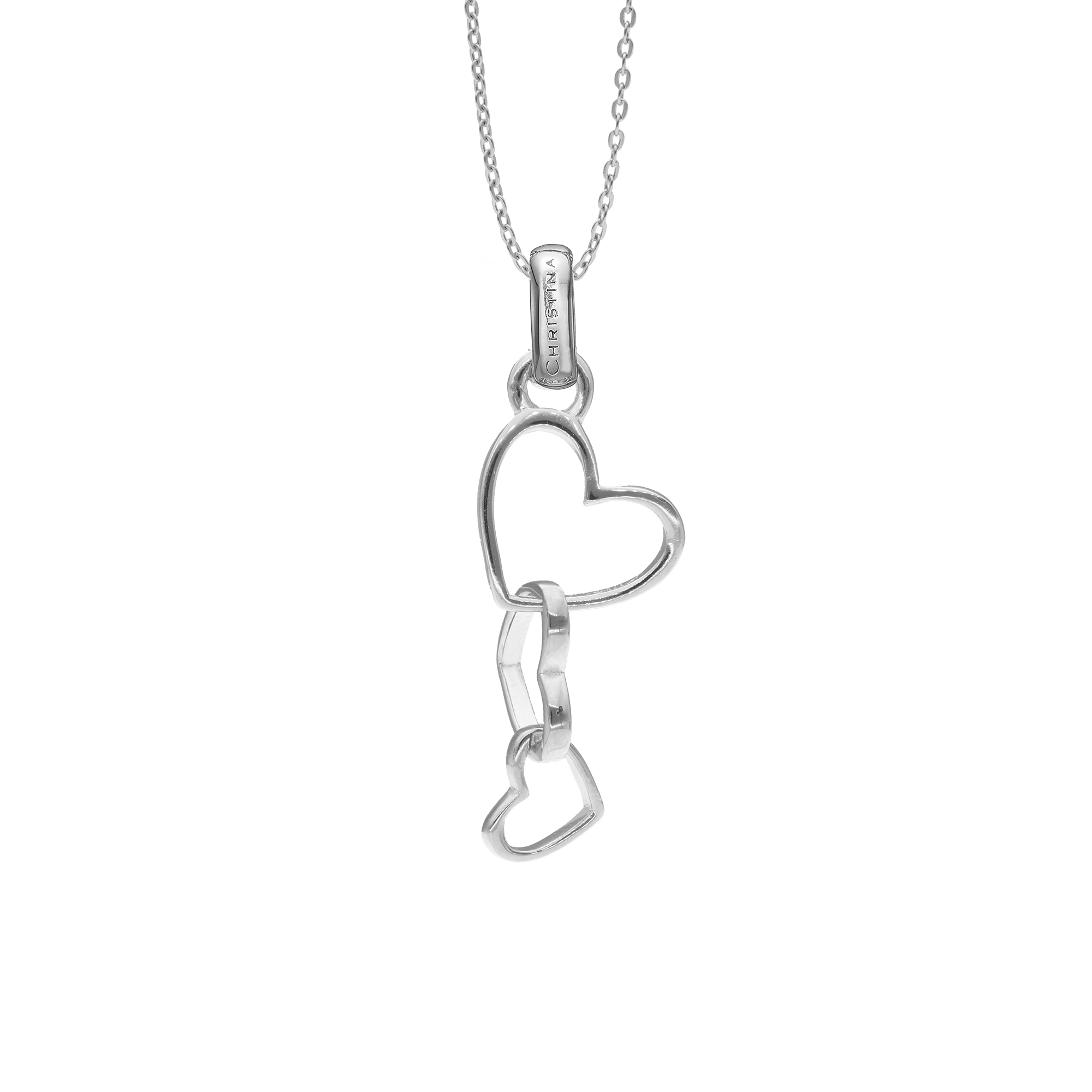 Dancing Love Earring Pendant - Polished Sterling Silver