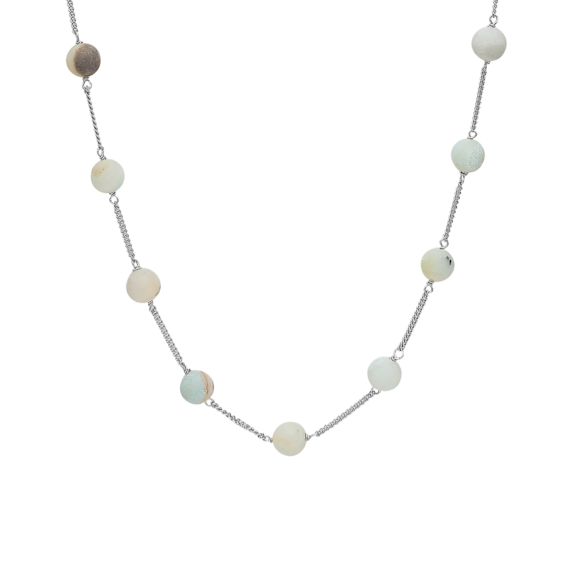 Amazonite Necklace sølv - CHRISTINA