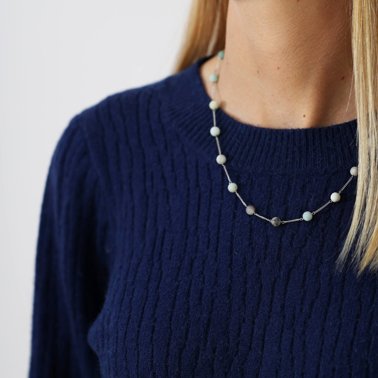 Amazonite Necklace sølv - CHRISTINA