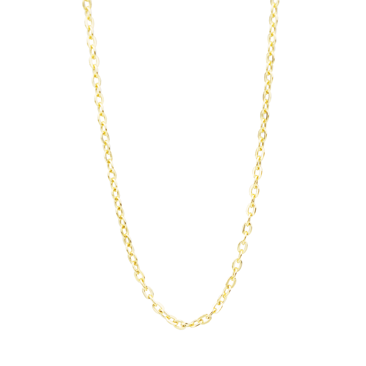 Necklace 70+20 cm - Polished Gold Plated Sterling Silver