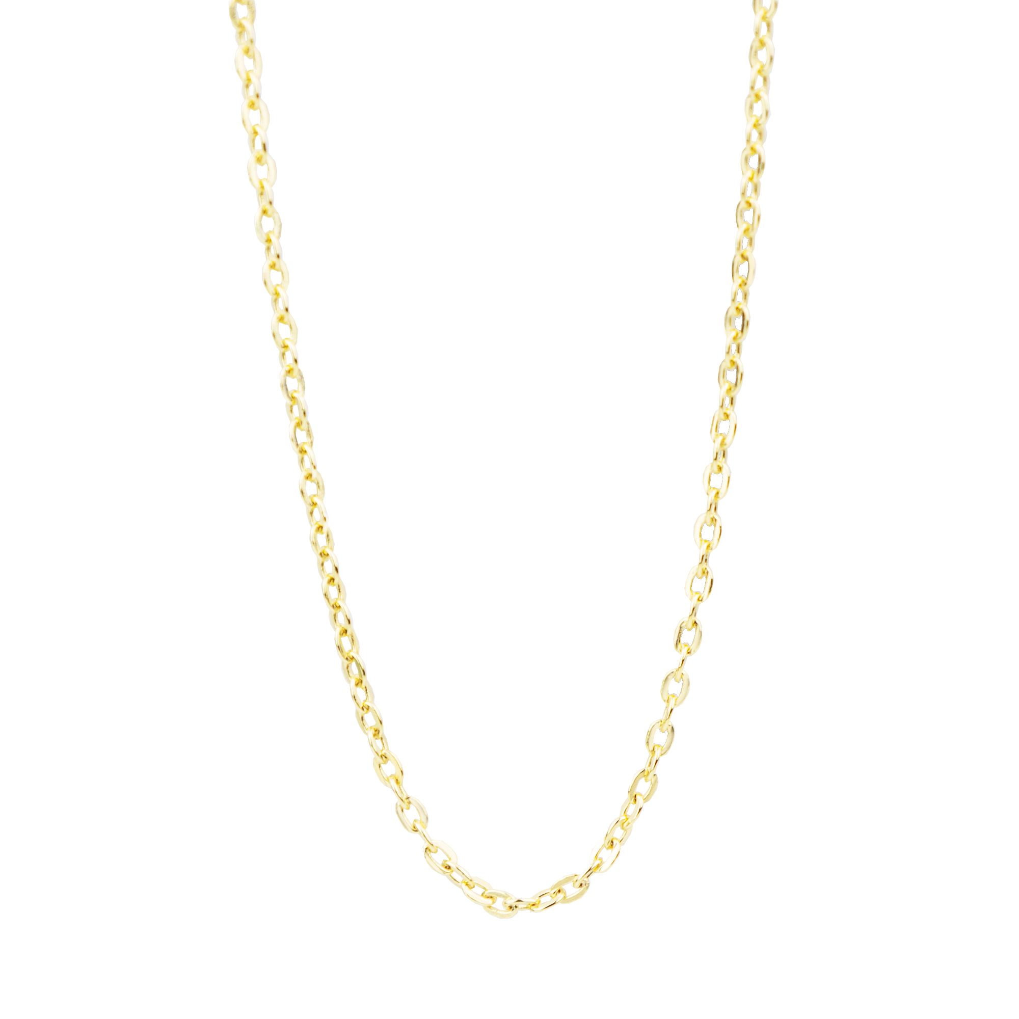Necklace 40+15 cm - Polished Gold Plated Sterling Silver