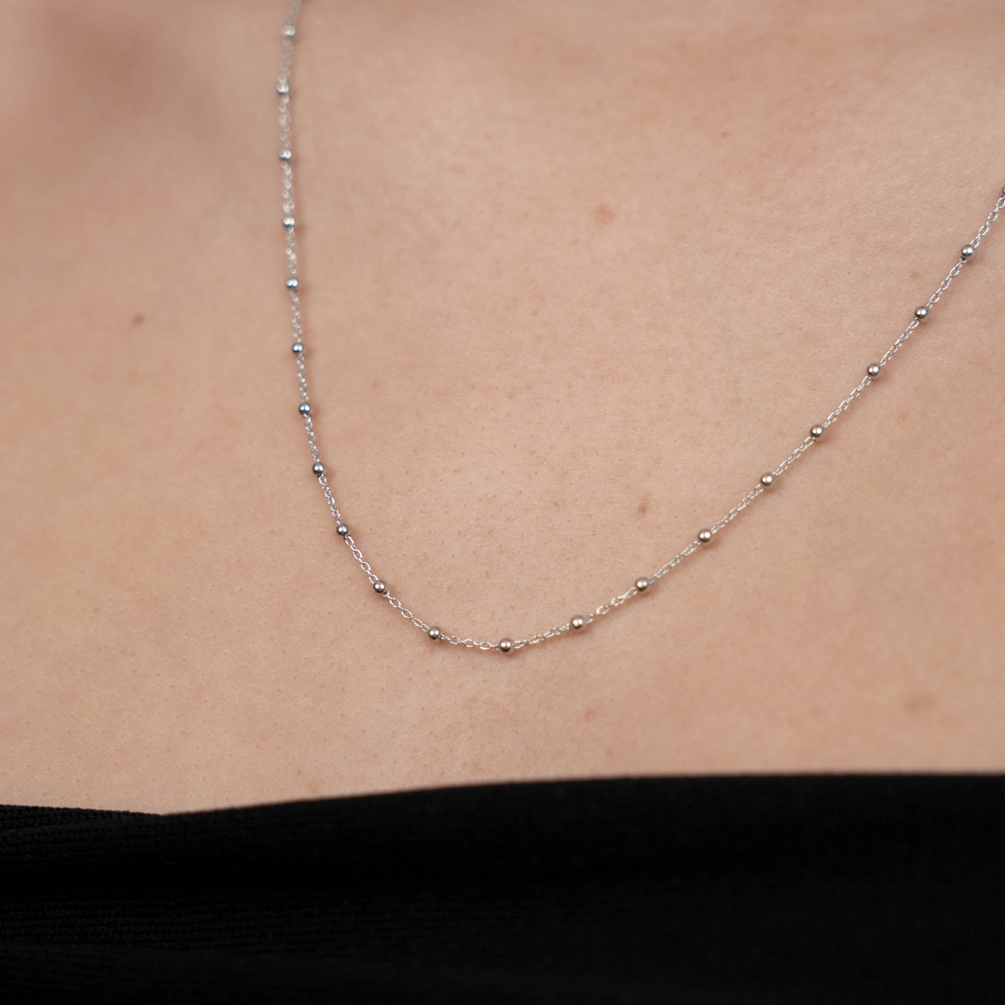 Kugle Necklace 40+15 cm - Polished Sterling Silver