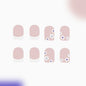 24 Pieces Wearable Nail Patch Nail Polish White French Flowers