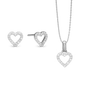Shimmery Heart Smykkesæt - Sterling Silver with Cubic Zirkonia