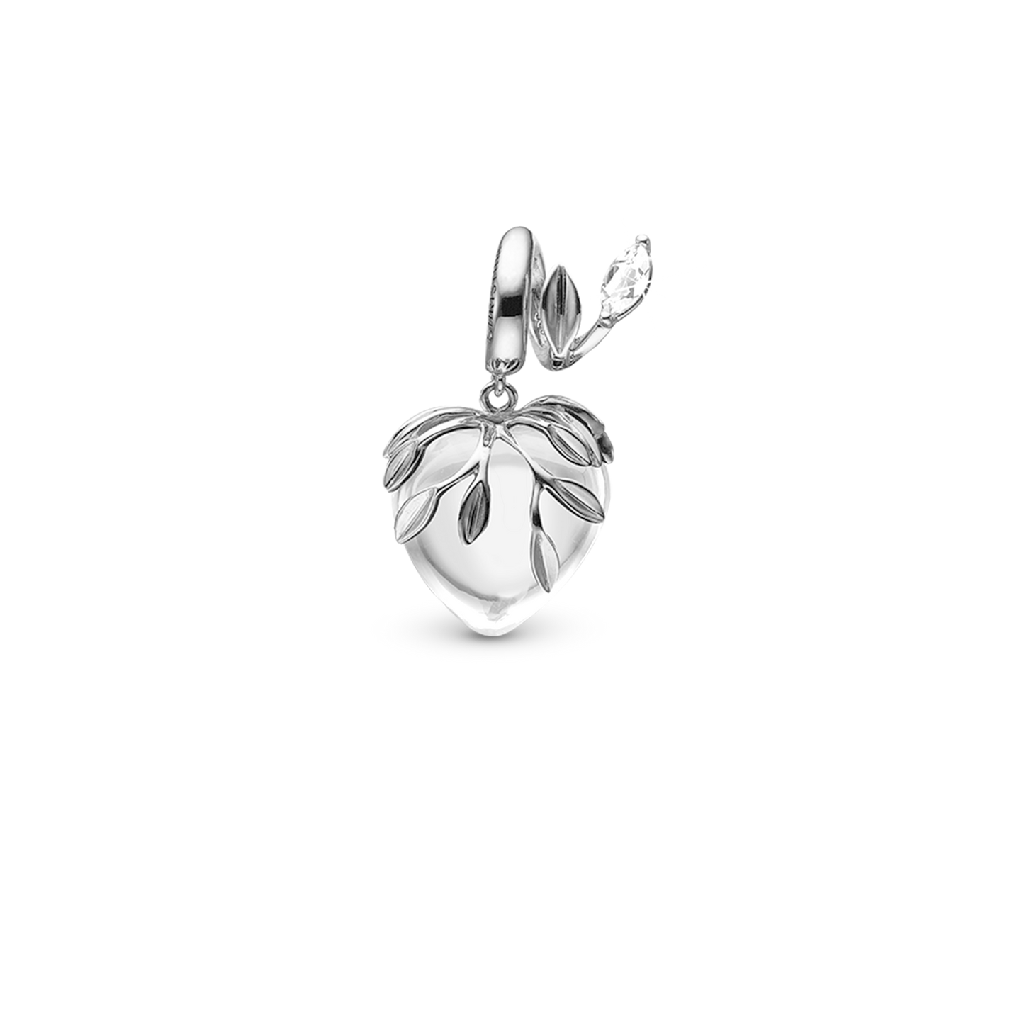 White Nature Charm 6 mm for Classic Leather Bracelet – 14K Gold with 2 Moonstones