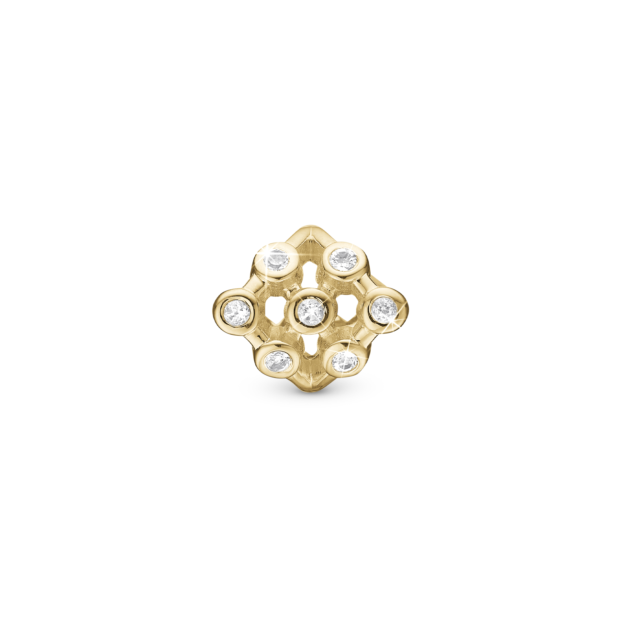 Goals Charm 6 mm for Classic Leather Bracelet - Gold 14 karat