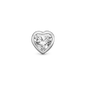 True hearted Charm 6 mm - White Gold 14 karat with 1 Topas