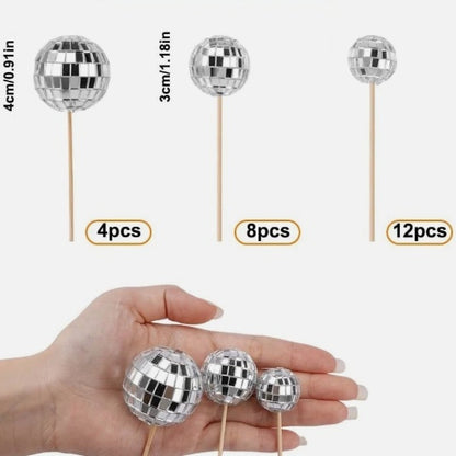 Disco Ball Cake Decoration With Wooden Stick