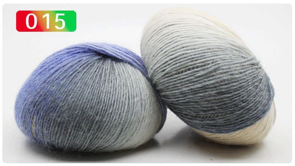 Pure Wool Long Rainbow Dyed Yarn