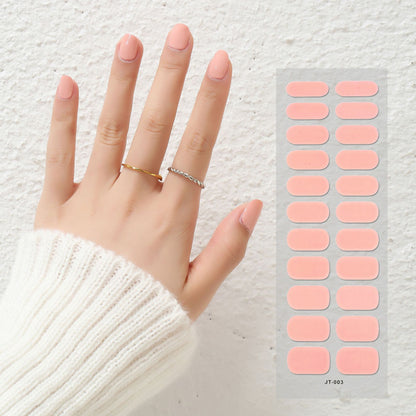 Foreign Trade Wholesale 22 Refers To Solid Color Semi-curing Gel Gel Nail Sticker Uv Phototherapy Semi-curing Nail Sticker Factory