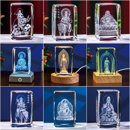 Interior Carving 3D Animal Series Crystal Statue Tourist Souvenir