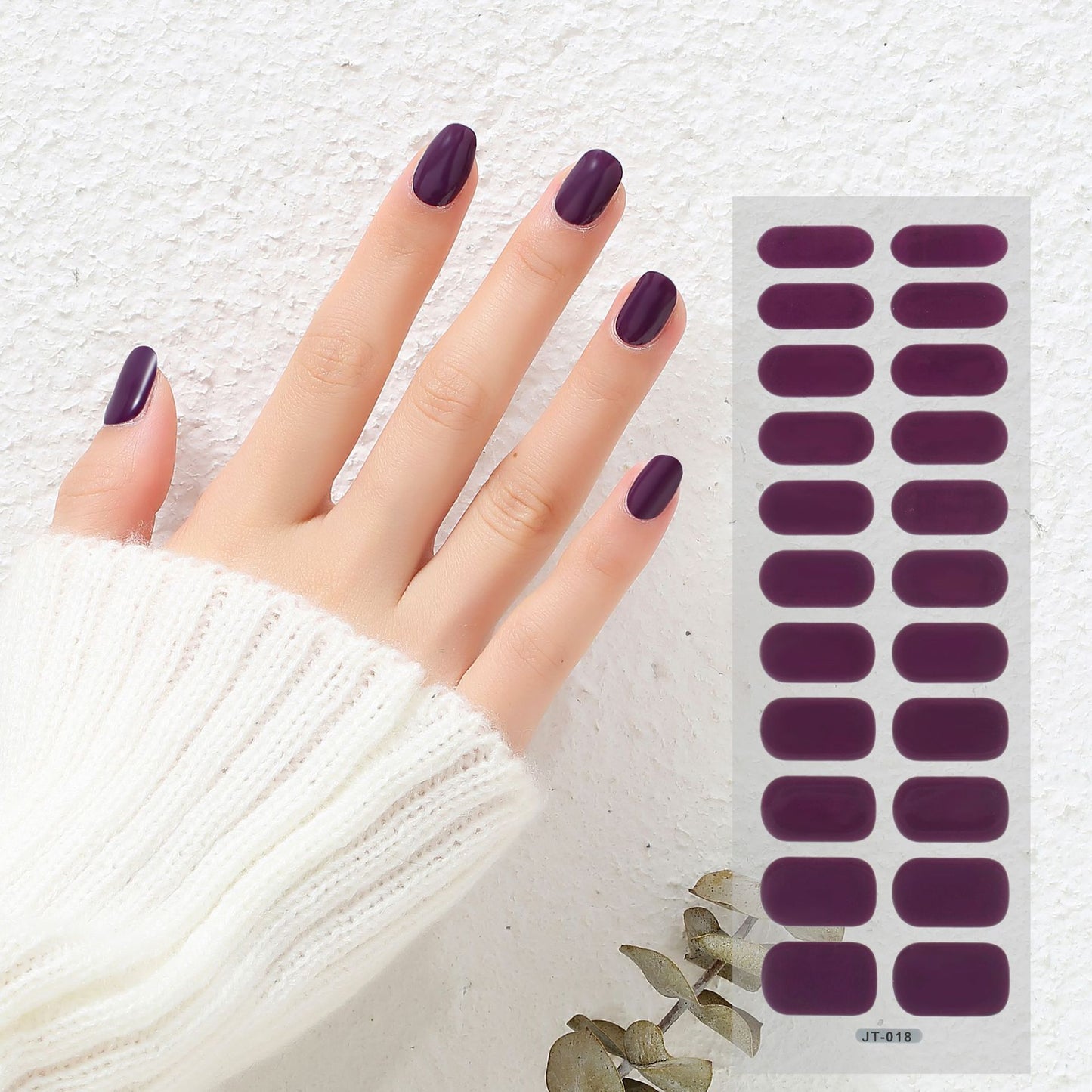 Foreign Trade Wholesale 22 Refers To Solid Color Semi-curing Gel Gel Nail Sticker Uv Phototherapy Semi-curing Nail Sticker Factory
