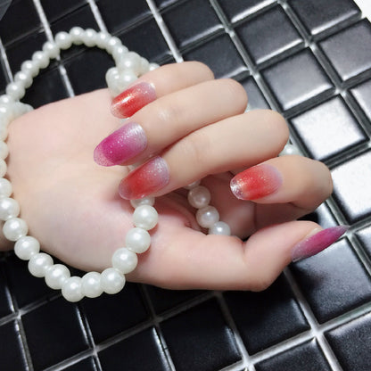 Internet Celebrity Gradient Onion Powder Little Nail Stickers