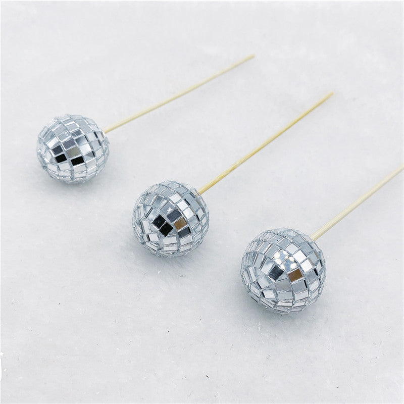 Disco Ball Cake Decoration With Wooden Stick